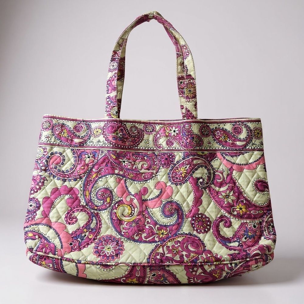 Vera Bradley Magnetic Snap Tote - Paisley Meets Plaid